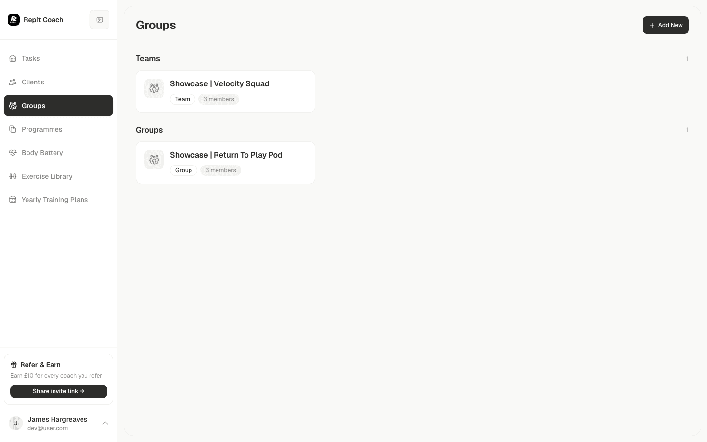 Squad sharing screen distributing a plan to dozens of athletes